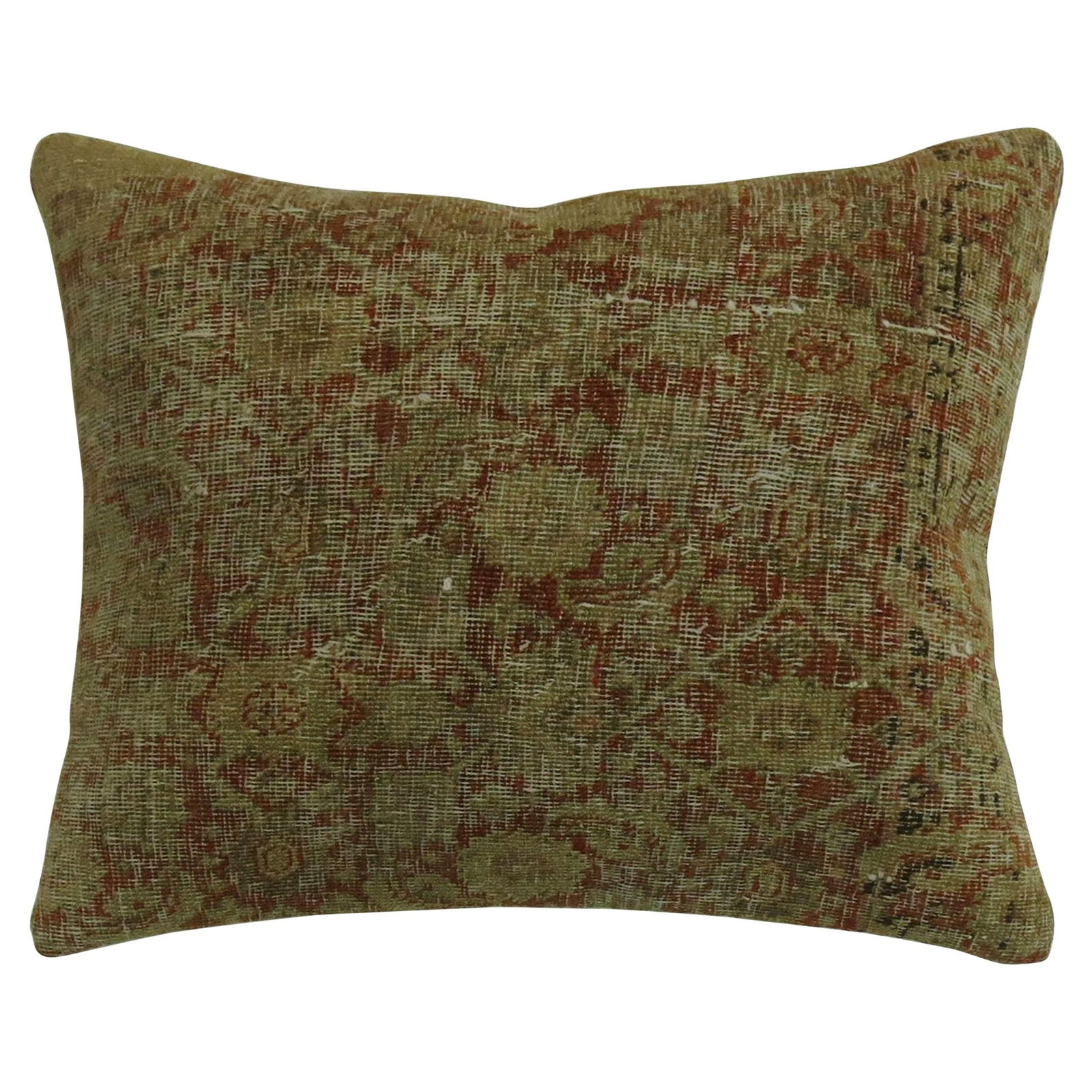 19th Century Antique Tabriz Rug Pillow Herati Design 16 x 20: 19th Century Antique Tabriz Rug Pillow Herati Design 16 x 20 This exquisite Antique Tabriz Rug Pillow features a stunning Herati design set against a rustic red background. Crafted from high-quality m
