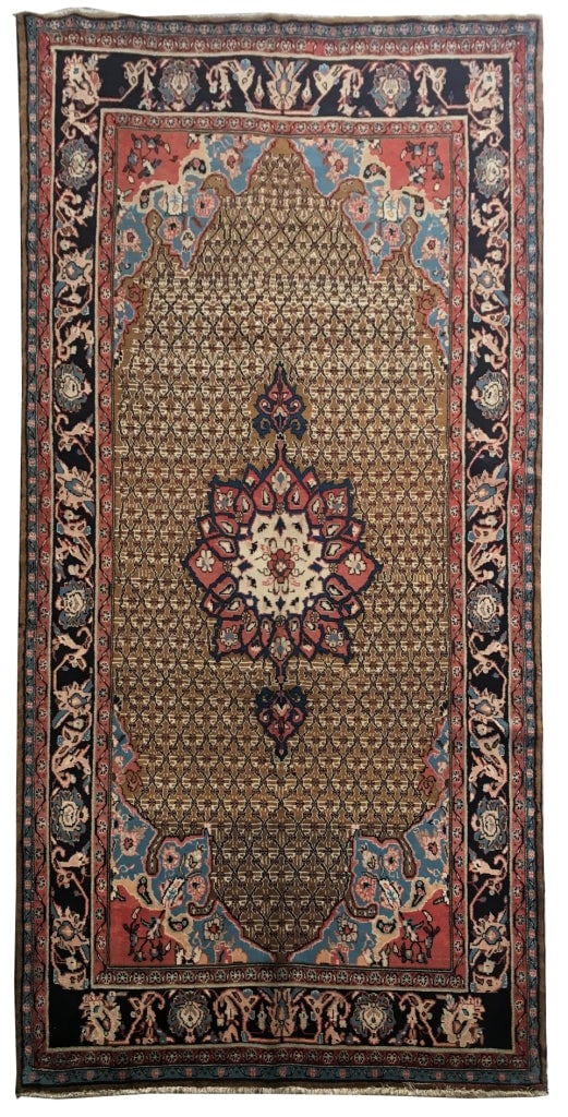 5' x 11' Handwoven Dull Brown Persian Kolyaei Rug: 5' x 11' Handwoven Dull Brown Persian Kolyaei Rug Free continental US Shipping Introducing the exquisite 5' x 11' Dull Brown Persian Kolyaei Rug, a stunning example of Persian craftsmanship that featu