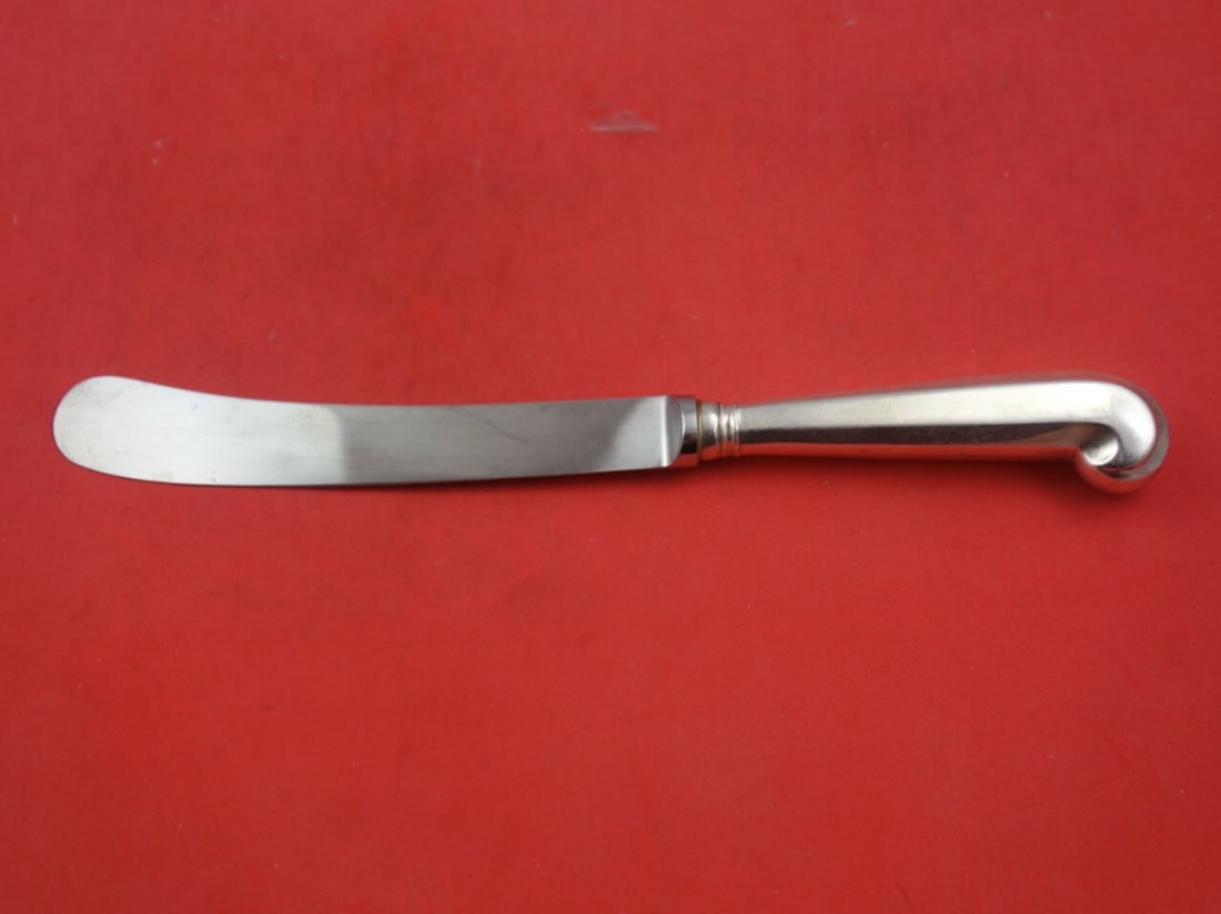 James Robinson Trifid Sterling Silver Dinner Knife 9 3/8 Pistol Grip: James Robinson Trifid Sterling Silver Dinner Knife 9 3/8 Pistol Grip This exquisite dinner knife features the Trifid pattern by James Robinson, crafted from high-quality sterling silver. The knife boa