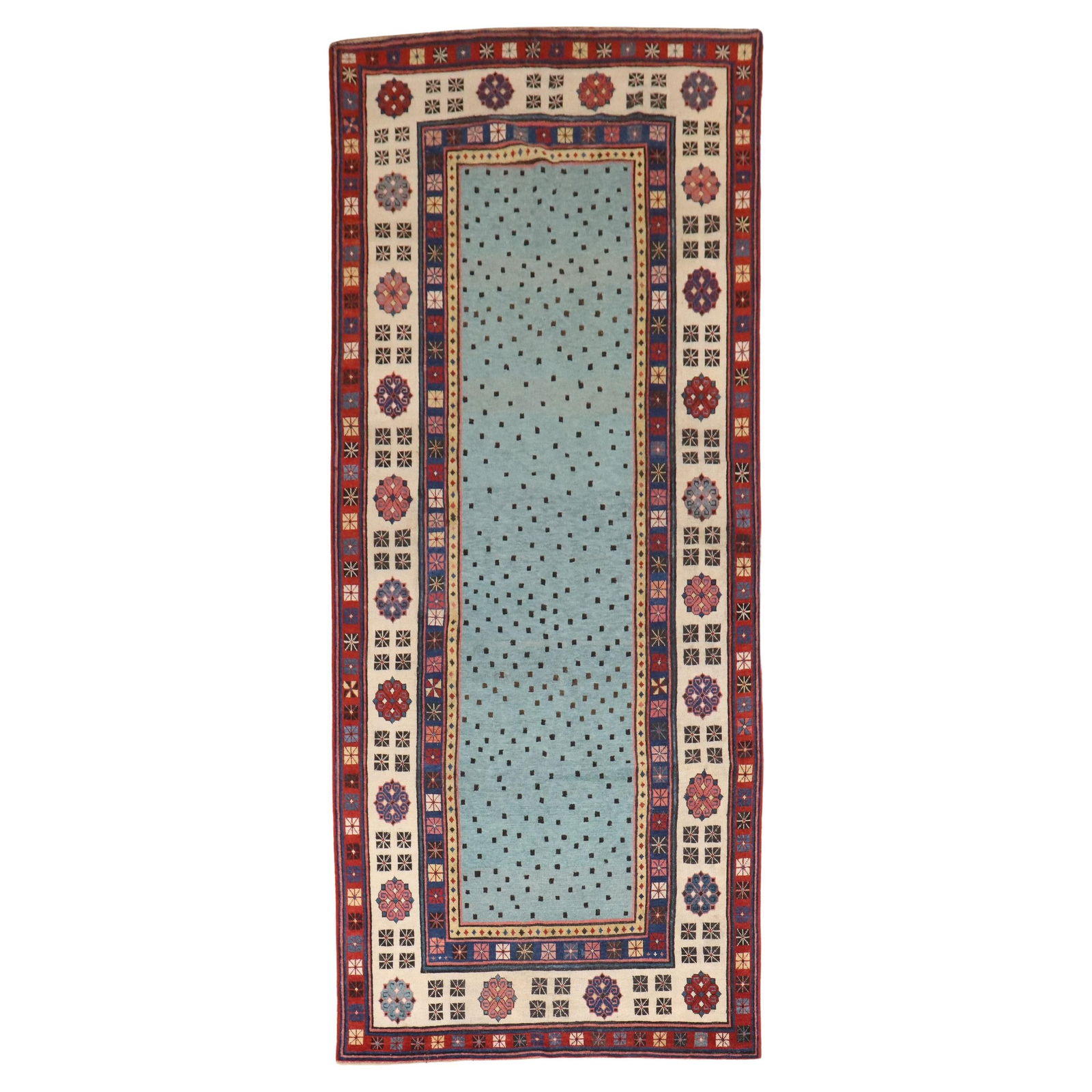 Zabihi Collection Antique 19th Century Kazak Wool Runner 39 x 96: Zabihi Collection Antique 19th Century Kazak Wool Runner 39 x 96 Discover the beauty of this late 19th-century Caucasian Talish Runner, a remarkable piece from the Zabihi Collection. Hand-woven from h