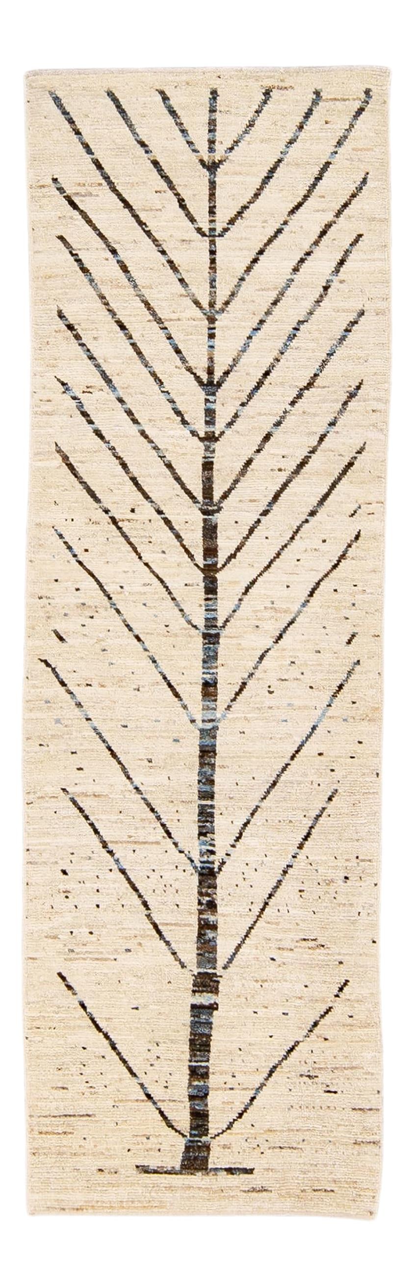 Modern Moroccan Handmade Boho Wool Runner Rug Beige 2'11" x 9'3": Modern Moroccan Handmade Boho Wool Runner Rug Beige 2'11" x 9'3" Elevate your home decor with this stunning Modern Moroccan Style Handmade Wool Runner. Featuring a beautiful beige field adorned with b