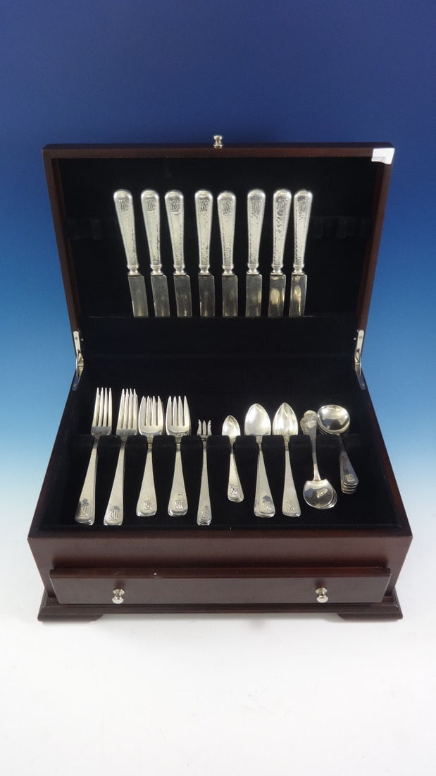 Lebolt Arts & Crafts Sterling Silver Flatware Set 72 Pcs Hand Wrought Chicago: Lebolt Arts & Crafts Sterling Silver Flatware Set 72 Pcs Hand Wrought Chicago Discover the exquisite craftsmanship of this Lebolt Sterling Silver Flatware Set, a remarkable collection from the Arts &
