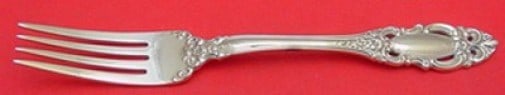Towle Grand Duchess Sterling Silver Fork 7 5/8 inches: Towle Grand Duchess Sterling Silver Fork 7 5/8 inches This Grand Duchess regular fork, crafted by Towle, is a stunning piece of sterling silver flatware. Measuring 7 5/8 inches, it features the elegan