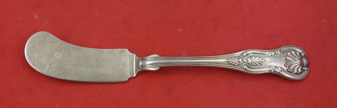 Bailey & Co. Kings Pattern Sterling Silver Master Butter Knife 7 5/8" Monogrammed: Bailey & Co. Kings Pattern Sterling Silver Master Butter Knife 7 5/8" Monogrammed This exquisite master butter knife features a flat handle design, crafted from high-quality sterling silver. Manufactu
