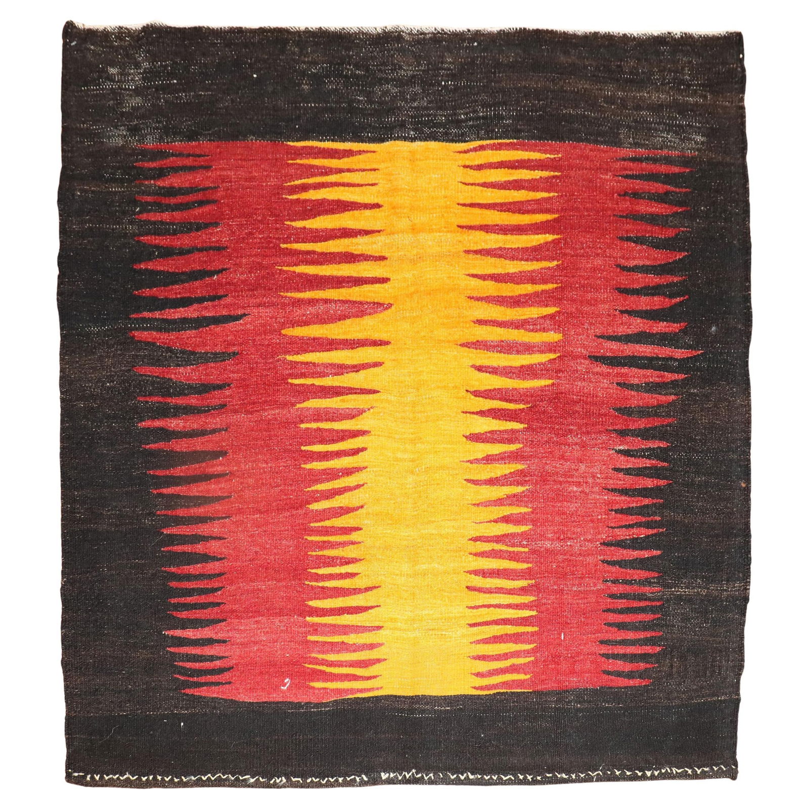 Mid-20th Century Hand-Woven Persian Kilim Wool Rug 42 x 43 in (1 of 6)