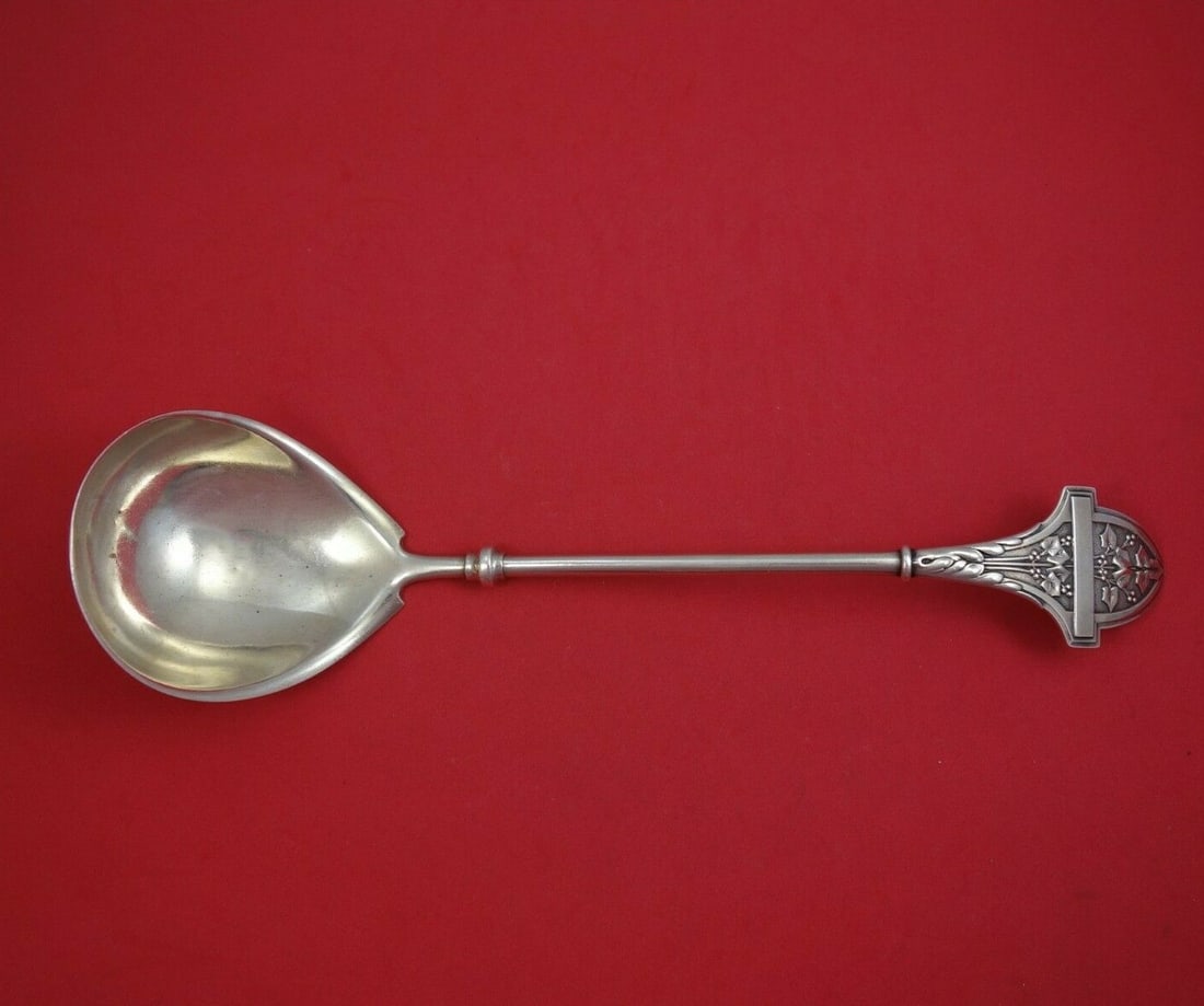 Gorham Ivy Sterling Silver Soup Ladle 12.5 Inch Antique: Gorham Ivy Sterling Silver Soup Ladle 12.5 Inch Antique This exquisite soup ladle from the Ivy pattern by Gorham showcases the elegance of antique serving pieces. Crafted from high-quality sterling si