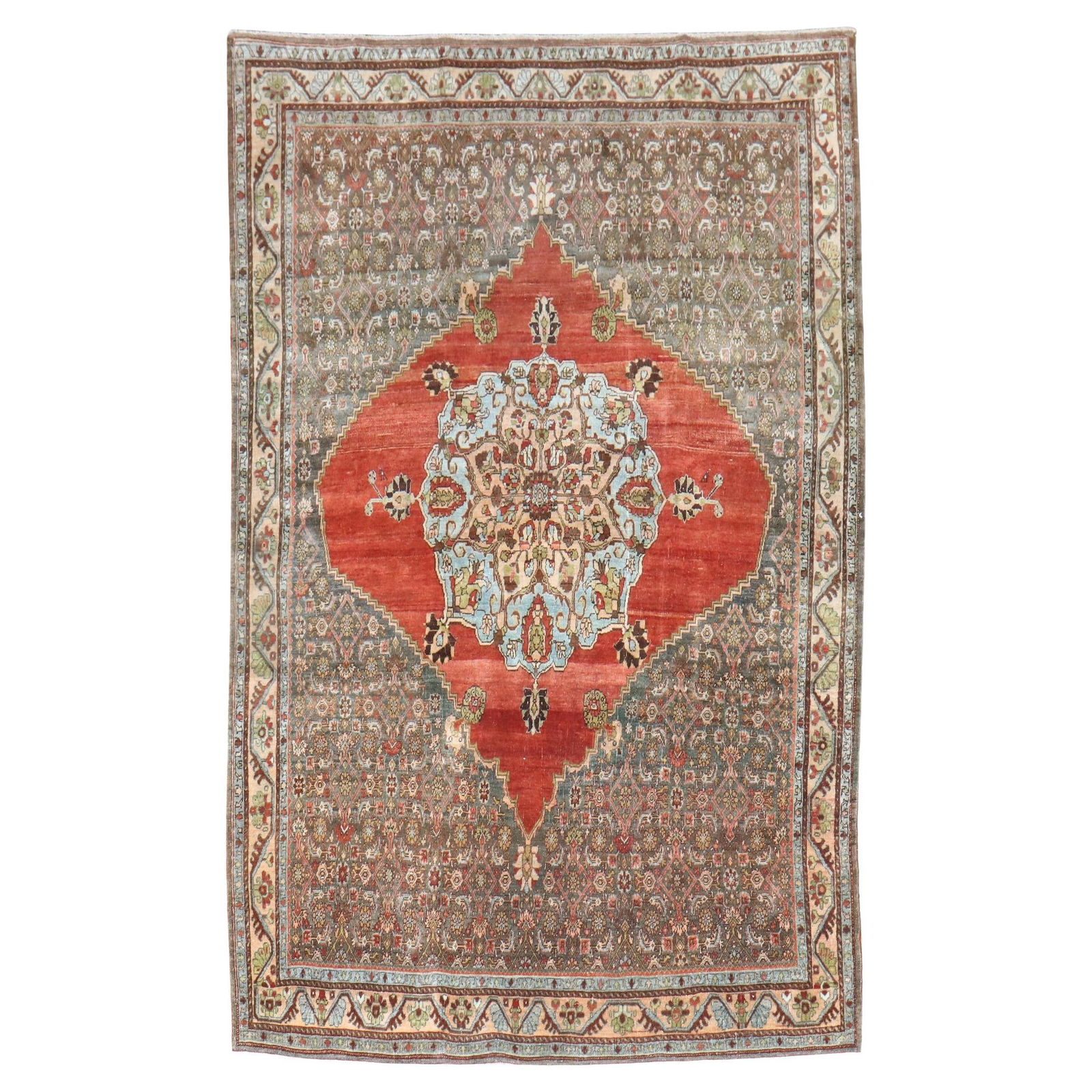 Antique Persian Bidjar Iron Fist Accent Rug 4'8 x 7' Wool Hand-Knotted: Antique Persian Bidjar Iron Fist Accent Rug 4'8 x 7' Wool Hand-Knotted Embrace the unique charm of this early 20th-century Persian Bidjar Iron Fist accent rug, expertly hand-knotted from high-quality