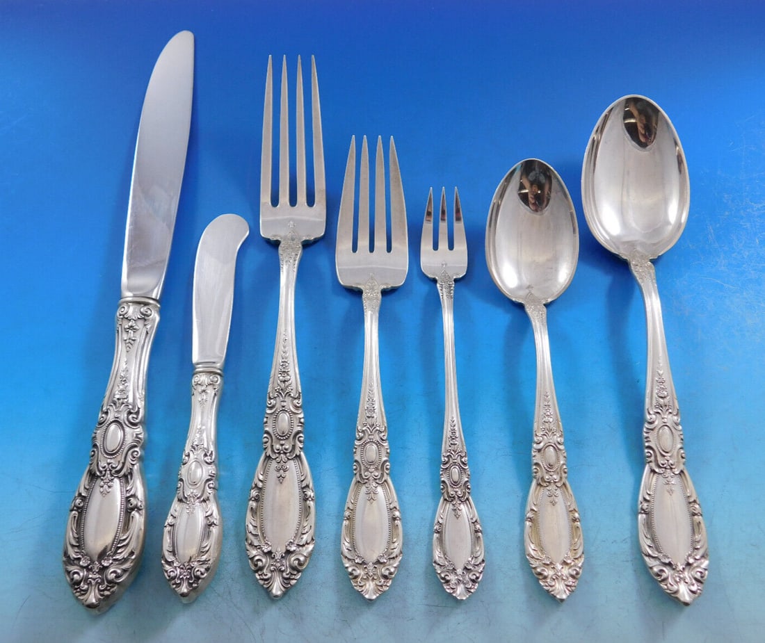 Towle King Richard Sterling Silver Flatware Set 87 pcs Dinner Service (1 of 8)
