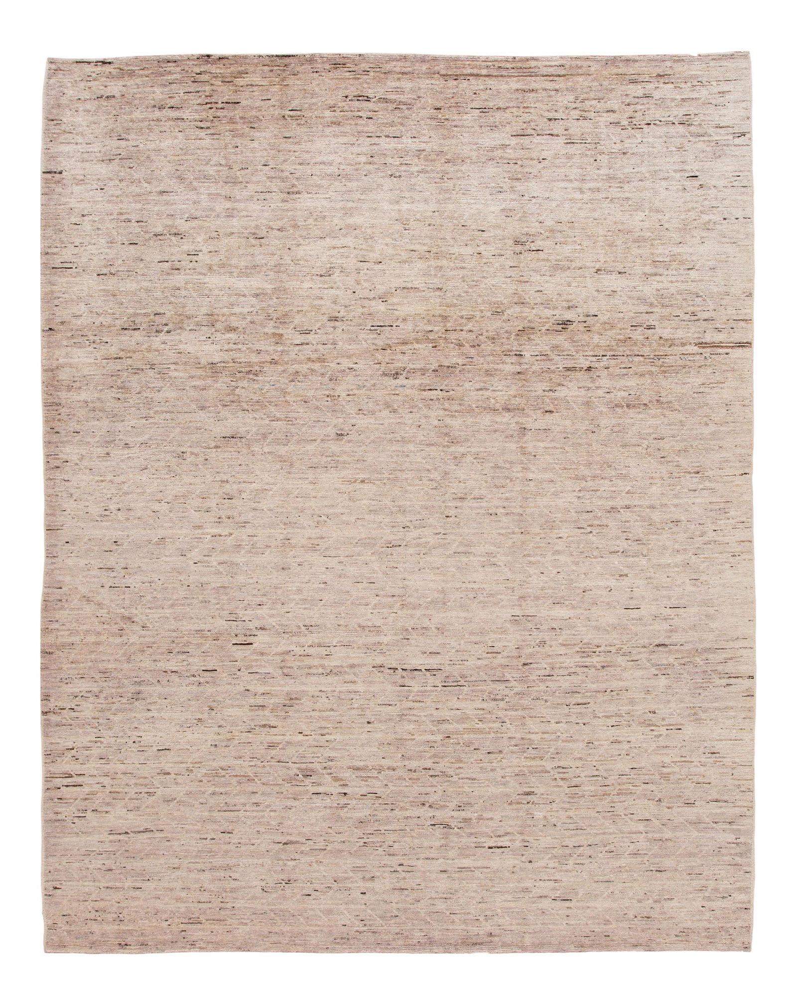Ivory Moroccan-Style Hand Knotted Wool Rug 9'2 x 11'9: Ivory Moroccan-Style Hand Knotted Wool Rug 9'2 x 11'9 Enhance your living space with this stunning Moroccan-style hand-knotted wool rug featuring a beautiful ivory field. The design showcases a captiv