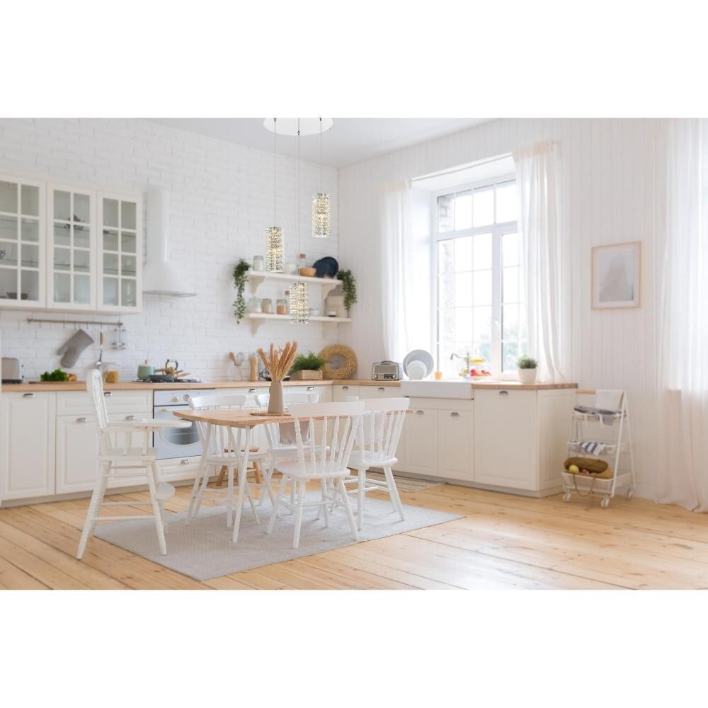 Aston Chrome 3-Light Crystal Pendant Chandelier Adjustable Height: Aston Chrome 3-Light Crystal Pendant Chandelier Adjustable Height Enhance your home with this stunning Crystal LED Pendant Light featuring a modern chrome finish. Designed with a unique rectangular sh