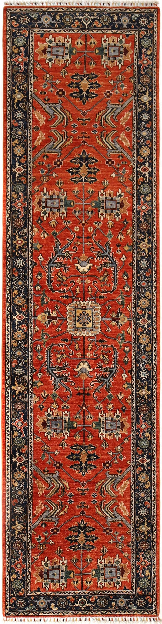 Hand-Knotted 2.10 x 12 Super Kazak Runner Rug in Red Wool: Hand-Knotted 2.10 x 12 Super Kazak Runner Rug in Red Wool Free continental US Shipping Enhance your living space with this stunning 2.10 x 12' Super Kazak Runner Rug. Handcrafted by Afghan artisans us