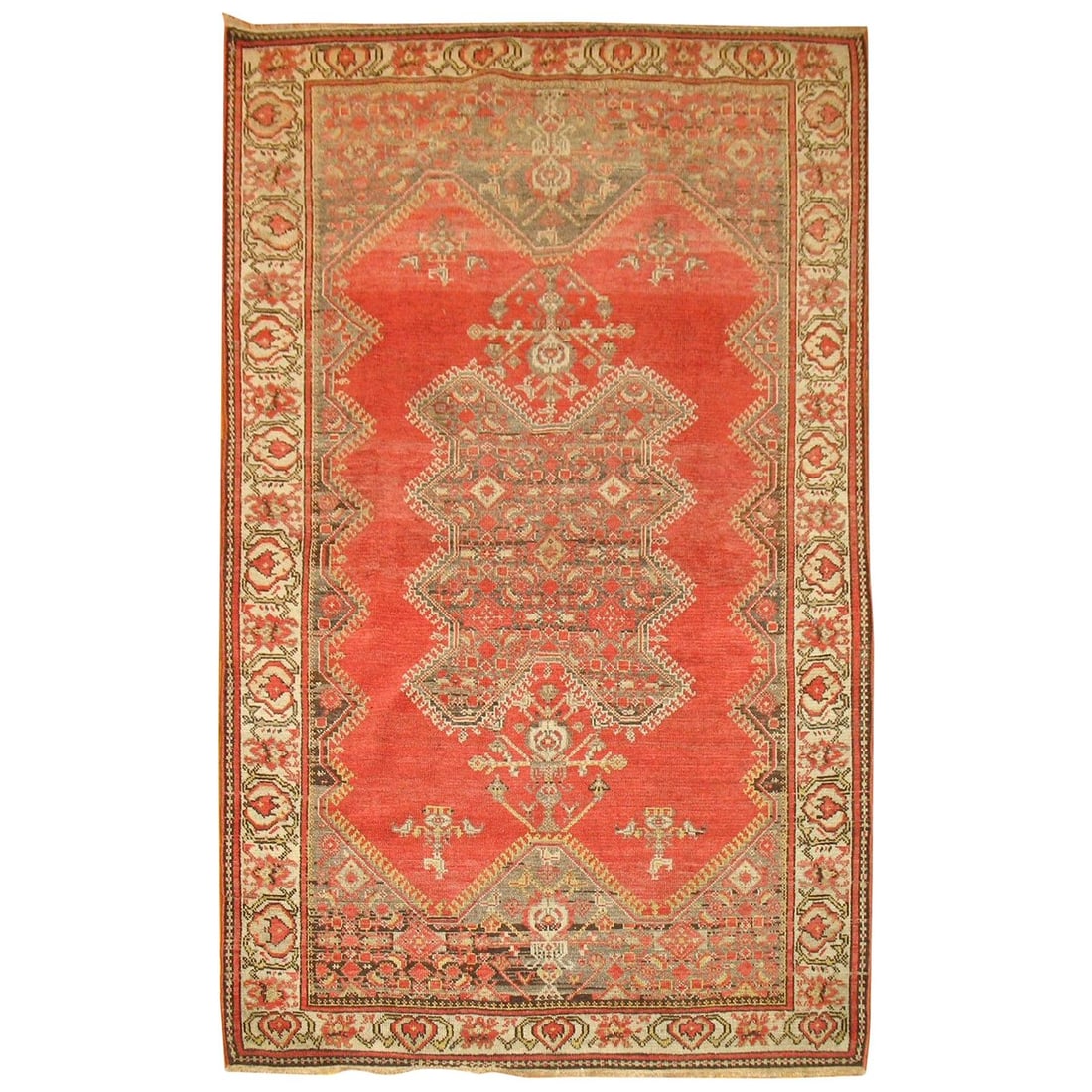 4' x 6'3" Vintage Persian Malayer Wool Rug Circa 1940: 4' x 6'3" Vintage Persian Malayer Wool Rug Circa 1940 This vintage Persian Malayer rug from the mid-20th century features a traditional hand-knotted design in red and brown tones. Crafted from wool, i
