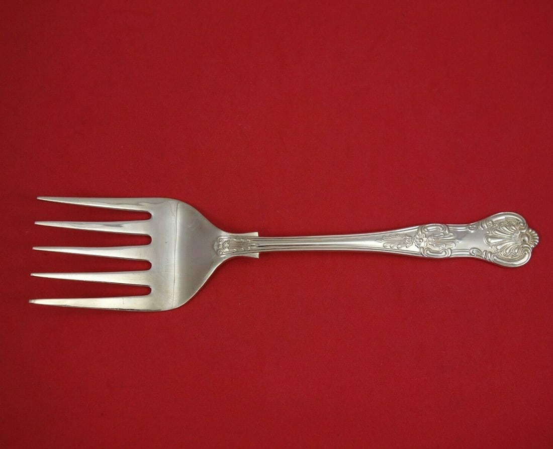William Turner Queens Sterling Silver Cold Meat Fork 5-Tine 8 3/4 inches: William Turner Queens Sterling Silver Cold Meat Fork 5-Tine 8 3/4 inches This exquisite 5-tine cold meat fork is crafted from sterling silver in the elegant Queens pattern by William Turner, hailing f