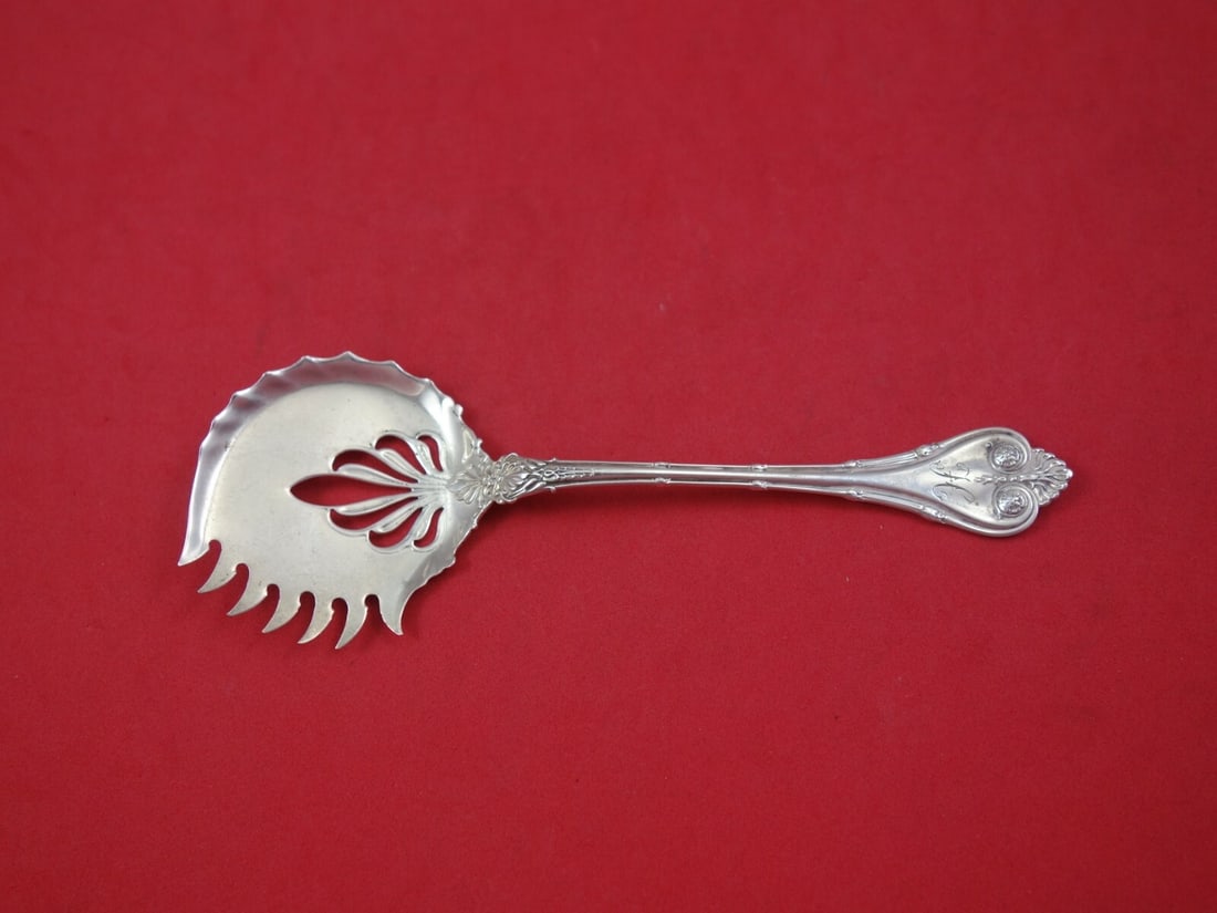 Whiting Empire Sterling Silver Cucumber Server 6 Inch Monogrammed: Whiting Empire Sterling Silver Cucumber Server 6 Inch Monogrammed Presenting a stunning 6" cucumber server from the Empire pattern by Whiting, crafted in exquisite sterling silver. This piece showcase