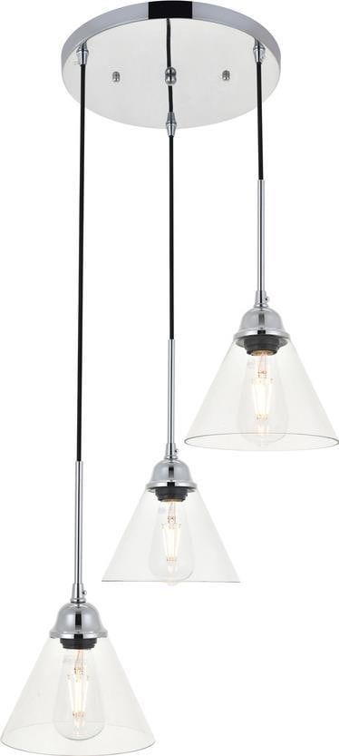 Mid-Century Chrome Pendant Light by Elegant Lighting Histoire Collection (1 of 1)