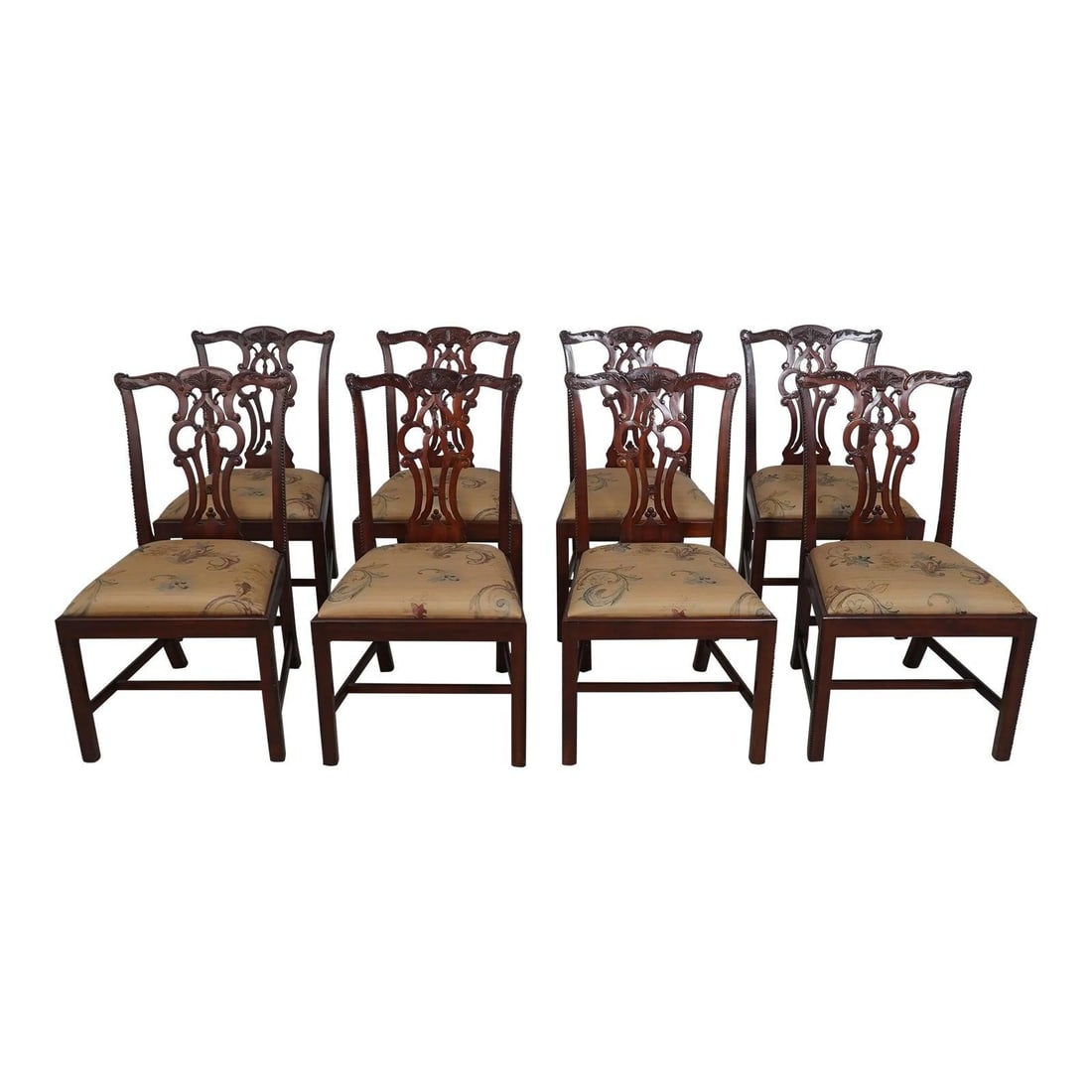 Set of 8 Maitland Smith Chippendale Mahogany Chairs Traditional Design (1 of 10)