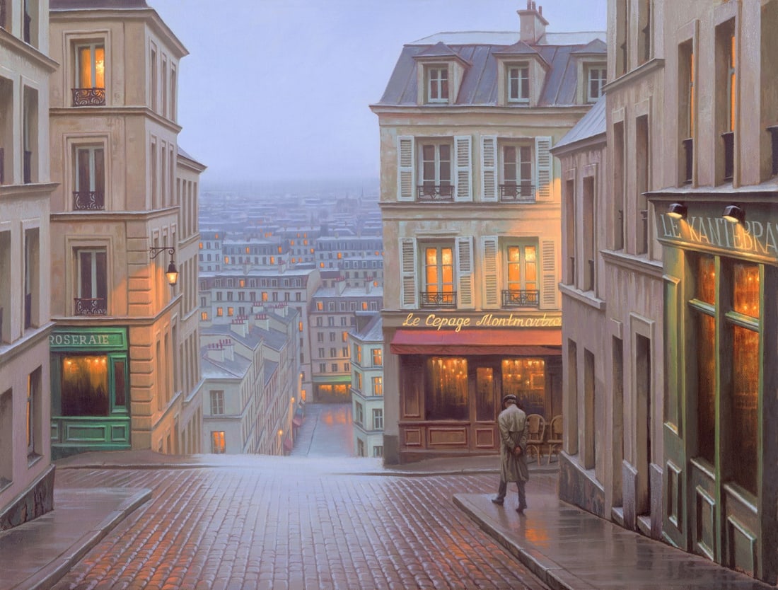 Alexei Butirskiy Montmartre Signed Limited Edition Giclee Canvas 38 x 21: Alexei Butirskiy Montmartre Signed Limited Edition Giclee Canvas 38 x 21 Discover the captivating beauty of Montmartre through this limited edition giclee print by renowned artist Alexei Butirskiy. Th