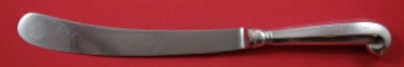 Stieff Queen Anne Williamsburg Sterling Silver Dinner Knife 10 1/8 Pistol Grip: Stieff Queen Anne Williamsburg Sterling Silver Dinner Knife 10 1/8 Pistol Grip This elegant dinner knife features the exquisite Queen Anne Williamsburg pattern by Stieff, crafted from high-quality ste