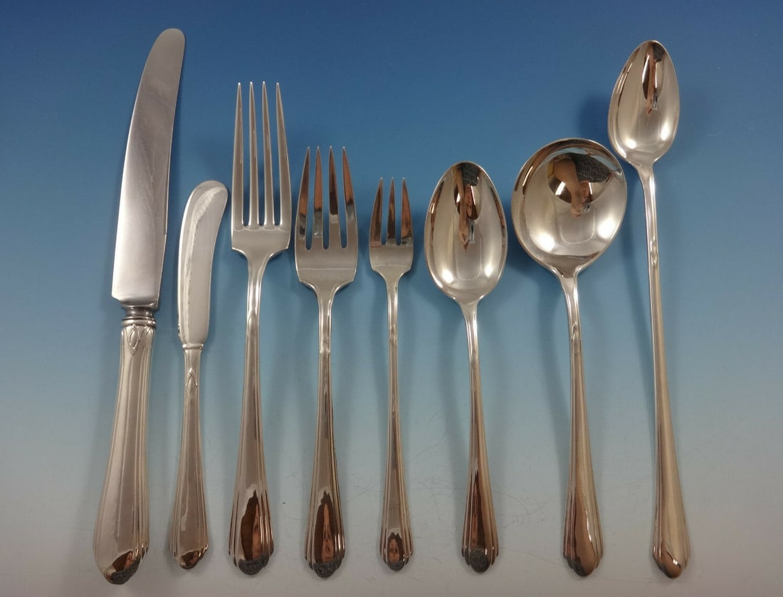 Towle Lady Diana Sterling Silver Flatware Set for 12 - 101 Pieces with Storage Chest: Towle Lady Diana Sterling Silver Flatware Set for 12 - 101 Pieces with Storage Chest Introducing the exquisite Lady Diana Sterling Silver Flatware Set by Towle, a stunning collection designed for serv