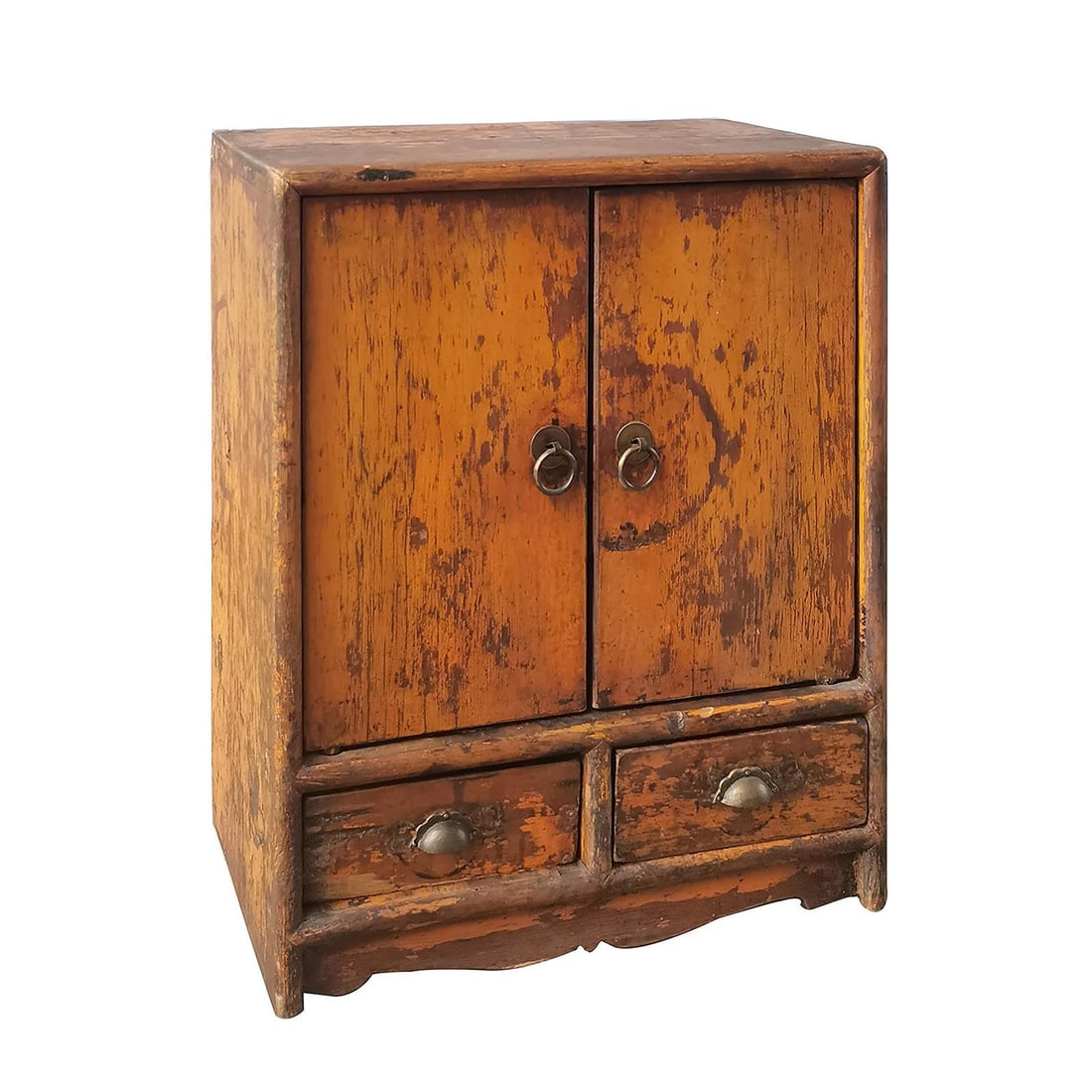 Antique Style Pine Wood Chinese Cabinet 23H 18.5W 11D: Antique Style Pine Wood Chinese Cabinet 23H 18.5W 11D Discover the charm of this Antique Style Pine Cabinet, inspired by traditional Chinese design. Crafted from high-quality pine wood, this cabinet f