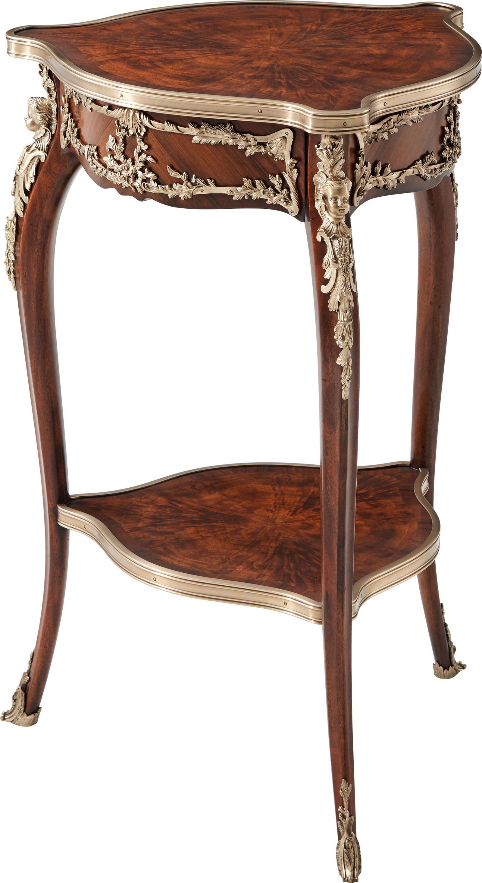 Theodore Alexander Ramsey Mahogany Accent Table with Brass Details: Theodore Alexander Ramsey Mahogany Accent Table with Brass Details Elevate your living space with the Ramsey Mahogany Caryatids Accent Table, a stunning piece that combines functionality and artistry.