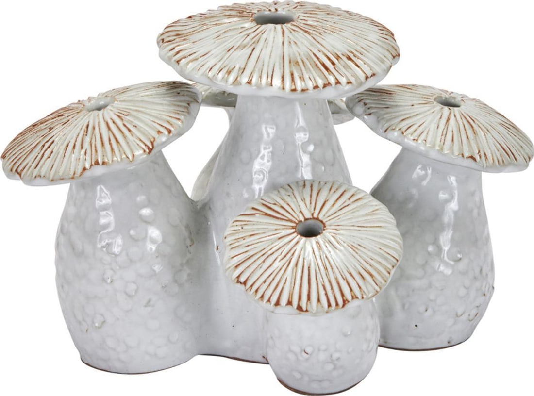 Handmade White Ceramic Medium Mushroom Vase 5 x 7 x 7 (1 of 2)