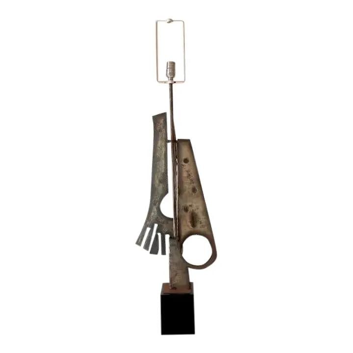 Mid-Century Modern Abstract Torch Cut Metal Lamp 44.5" (1 of 9)