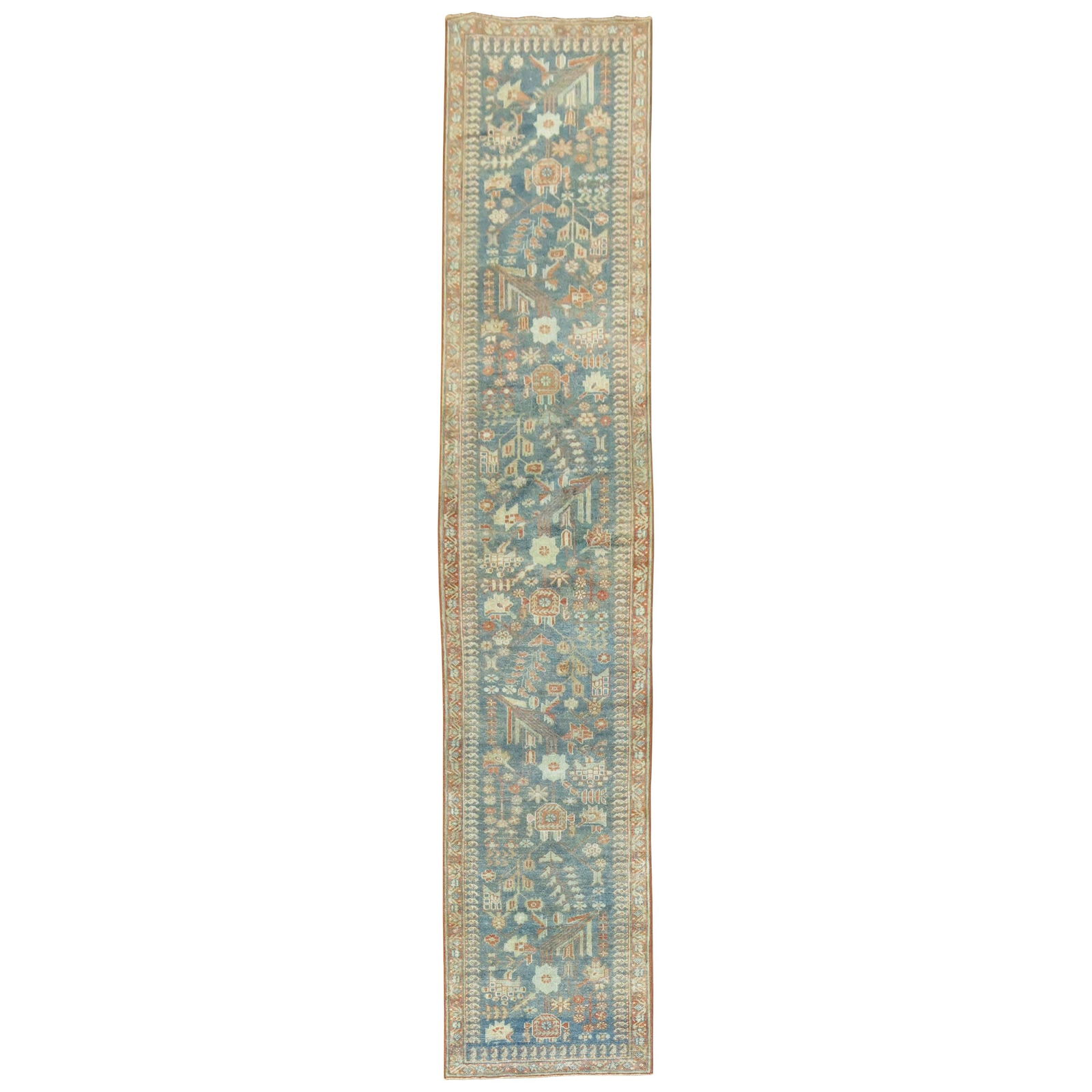 Zabihi Collection Persian Malayer Tabriz Wool Runner 23x106: Zabihi Collection Persian Malayer Tabriz Wool Runner 23x106 Discover the exquisite beauty of this Persian Malayer narrow runner from the Zabihi Collection. Hand-woven from high-quality wool, this runn