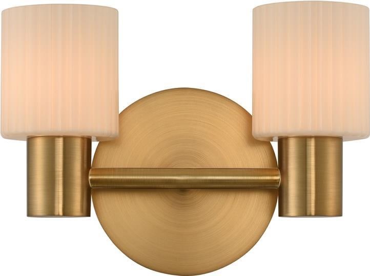 Kalco Harlowe Art Deco Opal Glass 2-Light Dimmable Fixture: Kalco Harlowe Art Deco Opal Glass 2-Light Dimmable Fixture Enhance your space with this elegant Art Deco Style Lighting Fixture featuring a fluted cylinder shade made of opal glass. This stylish piece