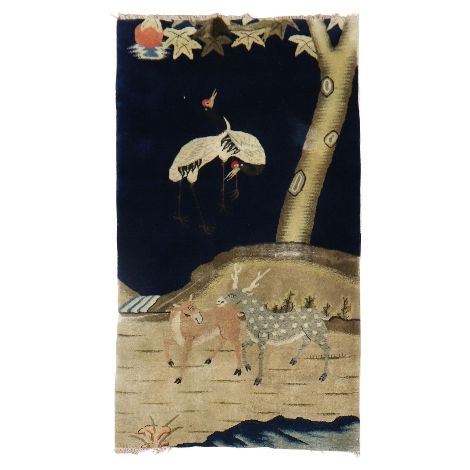 Zabihi Collection Art Deco Vintage Tibetan Carpet Wool Hand-Woven 36x67: Zabihi Collection Art Deco Vintage Tibetan Carpet Wool Hand-Woven 36x67 Discover this exquisite Zabihi Collection Animal Vintage Tibetan Carpet, a stunning piece that embodies the elegance of Art Deco