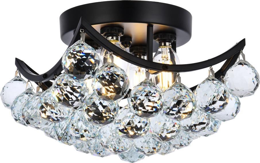 Elegant Lighting Corona Flush Mount Light Crystal Finish 4 Bulbs: Elegant Lighting Corona Flush Mount Light Crystal Finish 4 Bulbs Illuminate your space with this Modern and Elegant Corona Flush Mount Light, designed to enhance any transitional decor. This stunning