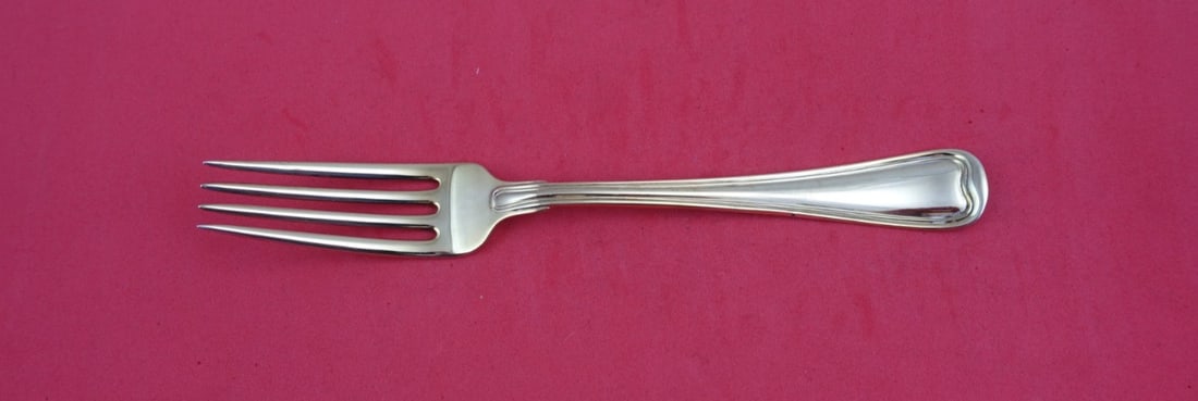 Gorham Old French Sterling Silver Vermeil Fork 7 1/4 Inch: Gorham Old French Sterling Silver Vermeil Fork 7 1/4 Inch This exquisite Old French fork by Gorham features a stunning vermeil finish, which is completely gold-washed, enhancing its elegant design. Cr