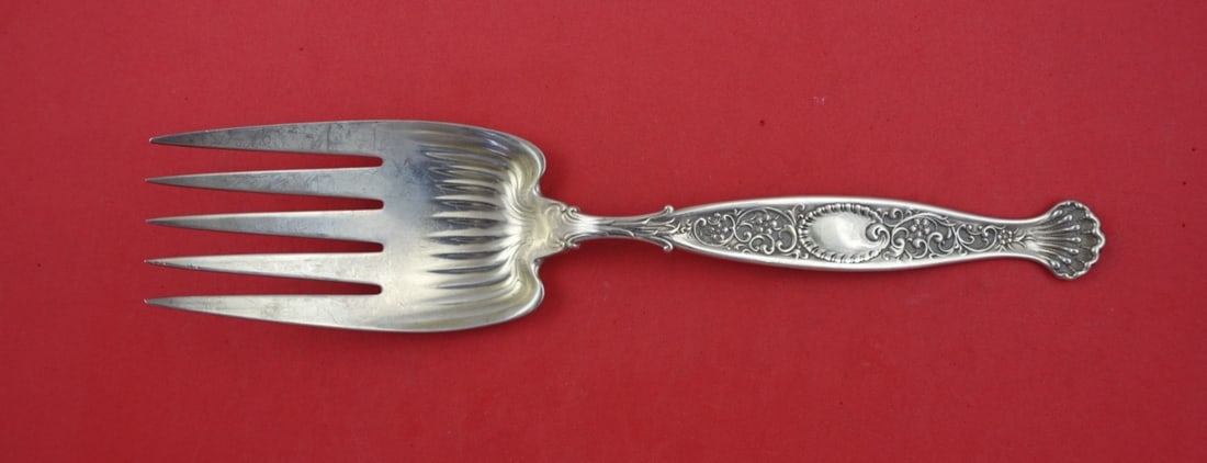 Whiting Hyperion Sterling Silver 5-Tine Salad Serving Fork 9.5 Inch: Whiting Hyperion Sterling Silver 5-Tine Salad Serving Fork 9.5 Inch Enhance your dining experience with this exquisite 5-tine salad serving fork from the Hyperion pattern by Whiting. Crafted in sterli