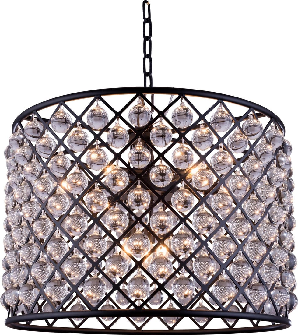 Elegant Lighting Madison Mocha Brown Crystal Pendant Lamp: Elegant Lighting Madison Mocha Brown Crystal Pendant Lamp Illuminate your space with the stunning Mocha Brown Madison Pendant Lamp, designed in a timeless Regency style. This exquisite pendant lamp fe