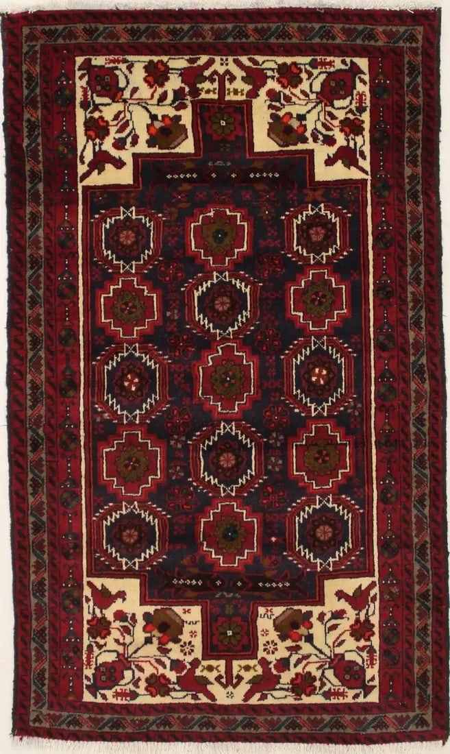 Vintage Tribal Handmade Geometric Wool Area Rug 5'9 x 3'4: Vintage Tribal Handmade Geometric Wool Area Rug 5'9 x 3'4 Enhance your home decor with this vintage tribal design handmade wool oriental rug. Measuring 5'9" x 3'4" (69" x 40"), this area rug features