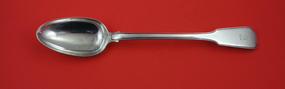 1817 English Georgian Sterling Silver Platter Spoon WM Eley Wm Fearn 12 inch: 1817 English Georgian Sterling Silver Platter Spoon WM Eley Wm Fearn 12 inch This exquisite English Georgian Sterling Silver Platter Spoon was crafted in London in 1817 by renowned silversmiths WM Ele