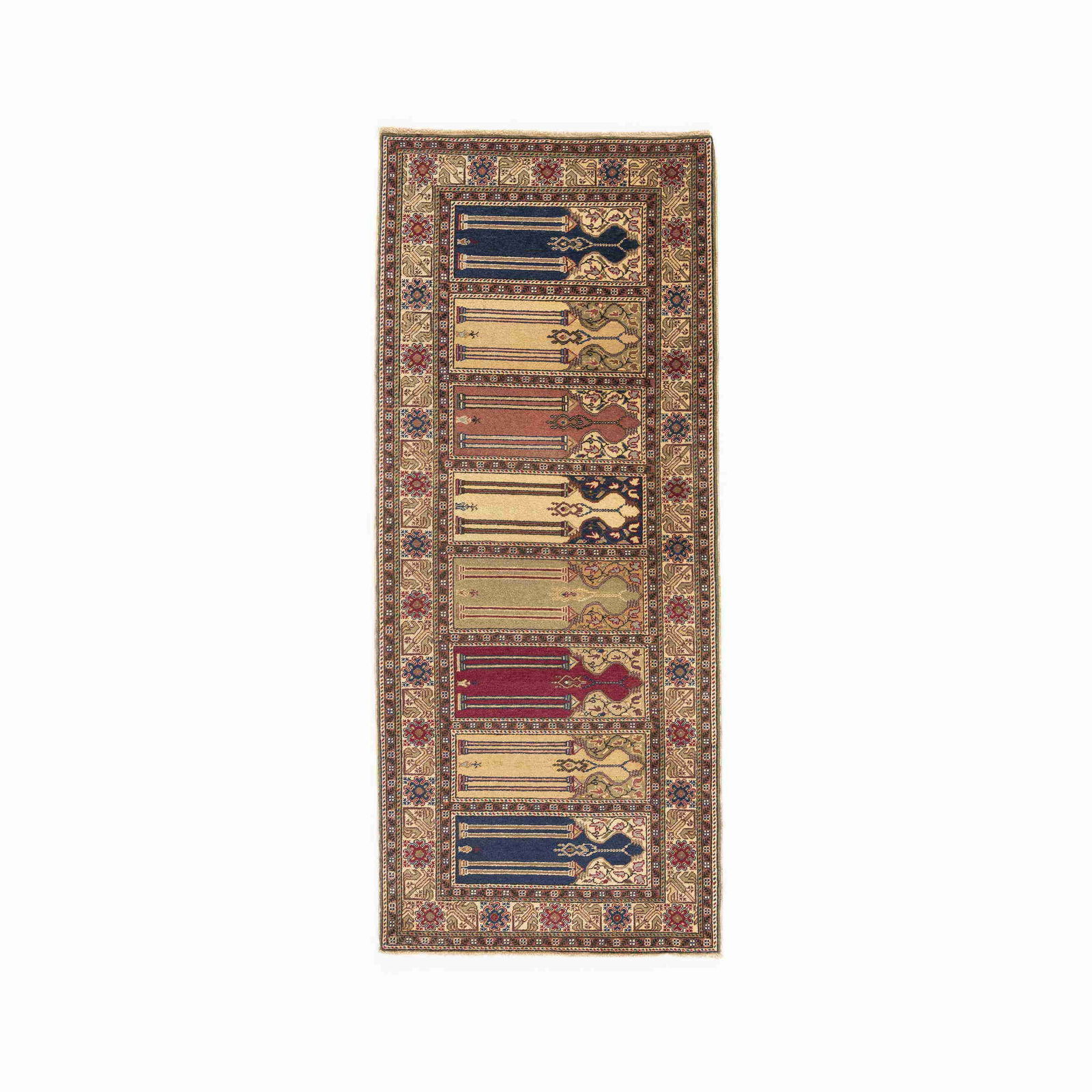 Authentic Handmade Kayseri Carpet Wool on Cotton 35.4 x 84.3 Inches: Authentic Handmade Kayseri Carpet Wool on Cotton 35.4 x 84.3 Inches Experience the elegance of a handcrafted piece with this Authentic Handmade Kayseri Carpet, expertly woven using a combination of wo