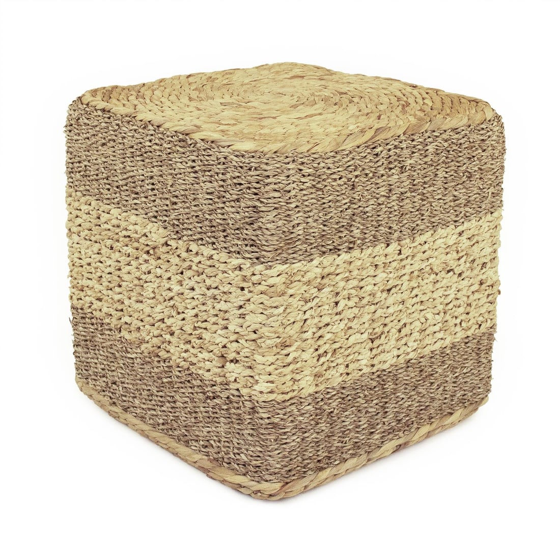 Zentique Rustic Seagrass Storage Basket 15H 15.5W 15.5D: Zentique Rustic Seagrass Storage Basket 15H 15.5W 15.5D Enhance your home decor with this Rustic Seagrass Storage Basket. Crafted from natural materials such as corn husk, leaf seagrass, and water hya