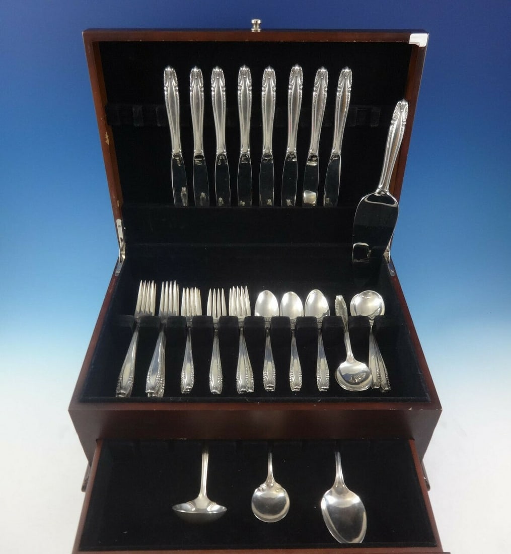 Wallace Stradivari Sterling Silver Flatware Set for 8, 44 Pieces with Storage Chest (1 of 9)