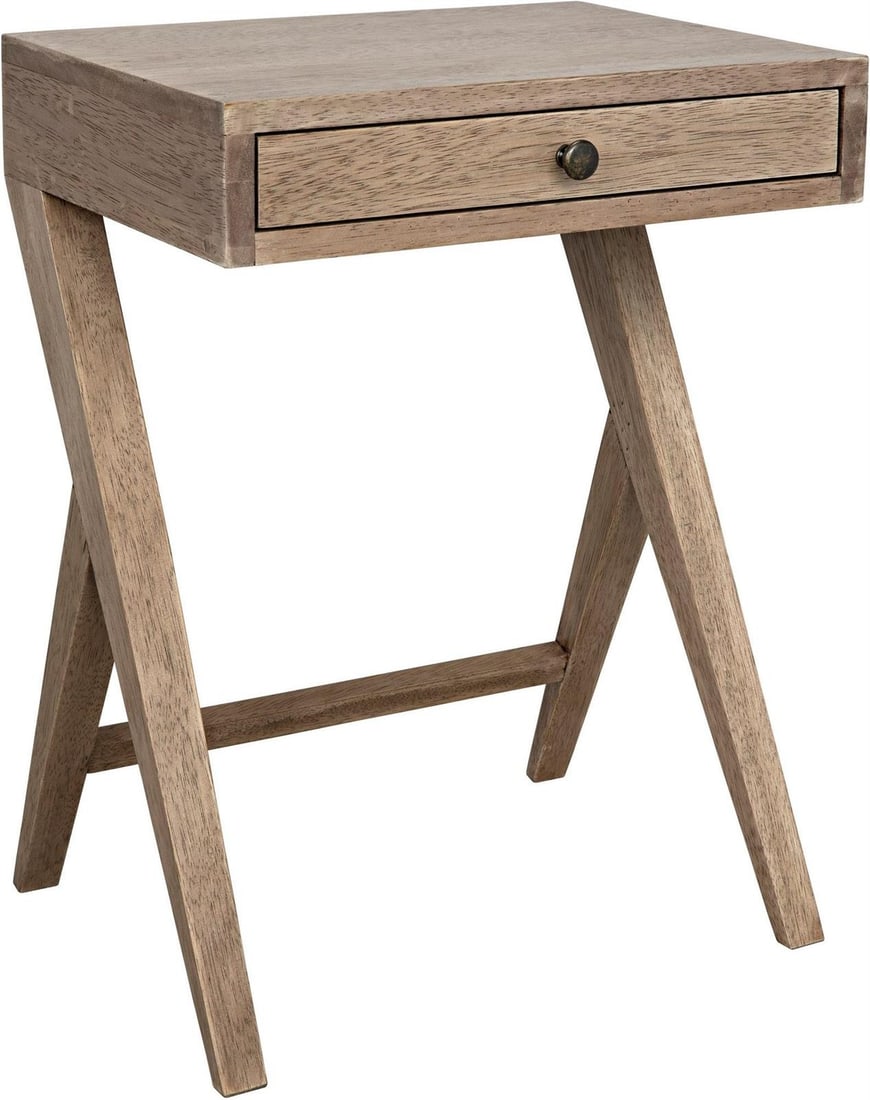 Noir Peter Collection Washed Walnut Veneer Side Table: Noir Peter Collection Washed Walnut Veneer Side Table Enhance your living space with this Classic Washed Walnut Veneer Side Table, a stylish and functional addition to any room. Crafted from durable m