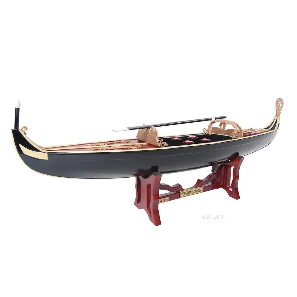 1882 Venetian Gondola Model Crafted from Western Red Cedar: 1882 Venetian Gondola Model Crafted from Western Red Cedar This exquisite 1882 Venetian Gondola Craft Model is a stunning representation of the iconic gondolas found in Venice. Crafted from Western Re