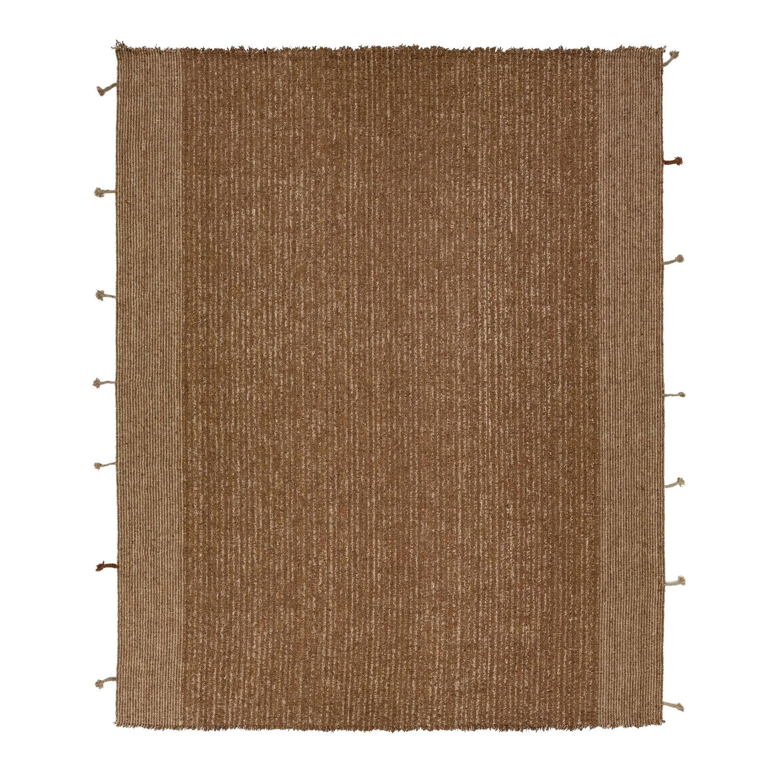Contemporary Wool Kilim Rug 12'1 x 14'10 Brown Geometric Design: Contemporary Wool Kilim Rug 12'1 x 14'10 Brown Geometric Design This stunning contemporary flatweave kilim rug showcases a rich brown color field adorned with an all-over geometric design, complemente