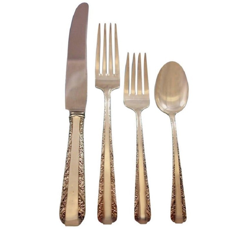 Towle Candlelight Sterling Silver Flatware Set for 12 - 48 Pieces with Storage Chest: Towle Candlelight Sterling Silver Flatware Set for 12 - 48 Pieces with Storage Chest Elevate your dining experience with the Candlelight Sterling Silver Flatware Set by Towle, designed to serve 12 gue