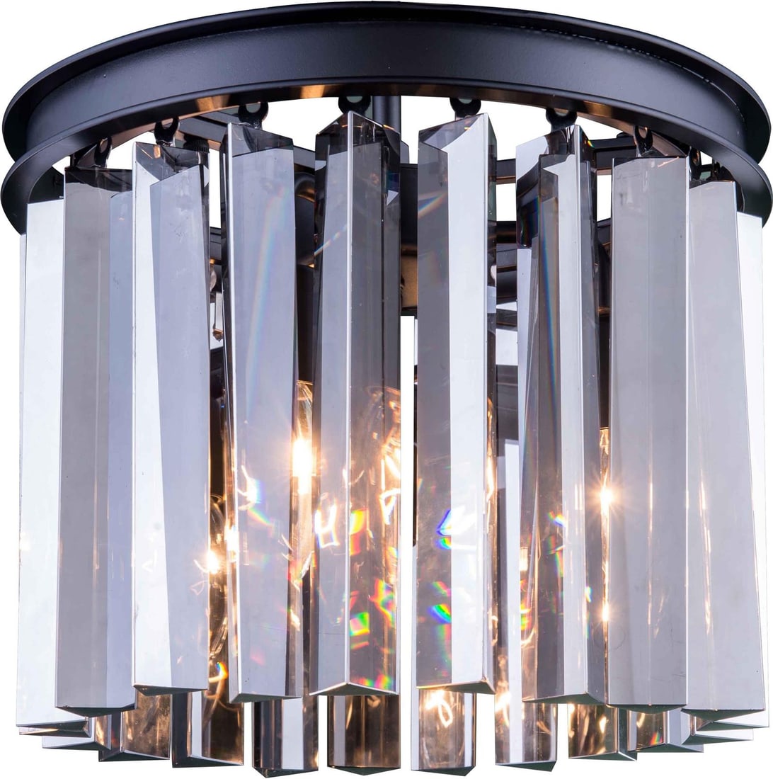 Elegant Lighting Sydney Mocha Crystal Flush Mount Chandelier 3 Bulb E12: Elegant Lighting Sydney Mocha Crystal Flush Mount Chandelier 3 Bulb E12 Illuminate your space with the Mocha Crystal Flush Mount Chandelier, a stunning blend of elegance and functionality. This transi