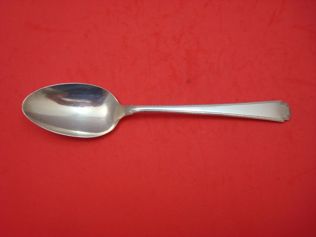 Wallace Rhythm Sterling Silver Serving Spoon 8 1/4 inches: Wallace Rhythm Sterling Silver Serving Spoon 8 1/4 inches This exquisite serving spoon from the Rhythm pattern by Wallace is crafted from high-quality sterling silver and measures 8 1/4 inches in leng