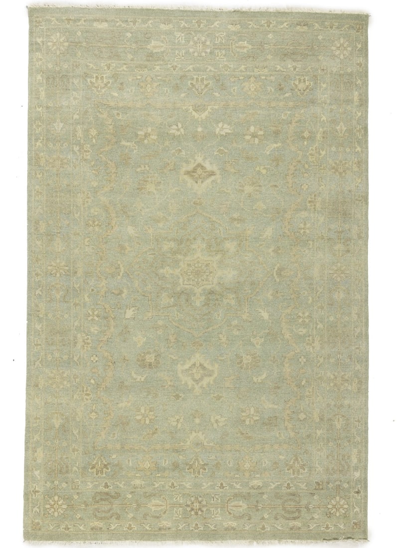 Handmade Floral Oriental Rug 5'11 x 9'2 Aqua Green Wool: Handmade Floral Oriental Rug 5'11 x 9'2 Aqua Green Wool Enhance your living space with this exquisite handmade muted aqua green floral oriental rug, perfect for any room in your home. Measuring 5'11"