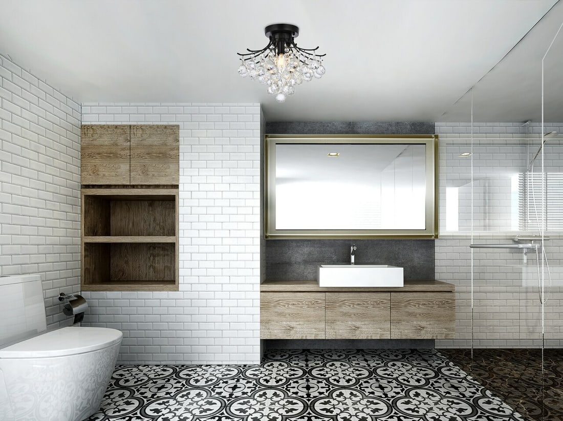 Elegant 3-Light Modern Flush Mount Chandelier TOUREG Black Clear Crystal: Elegant 3-Light Modern Flush Mount Chandelier TOUREG Black Clear Crystal Elevate your living space with this stunning 3-light flush mount chandelier, featuring a sleek black and clear finish that comp