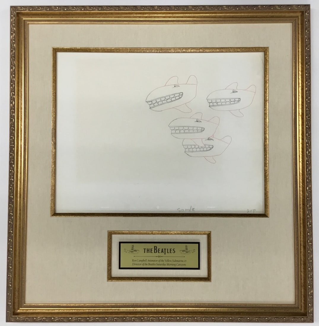 1968 Beatles Yellow Submarine Production Drawing Ron Campbell: 1968 Beatles Yellow Submarine Production Drawing Ron Campbell This original 1968 production drawing features the character University of Whales from the iconic Beatles animated film, Yellow Submarine.