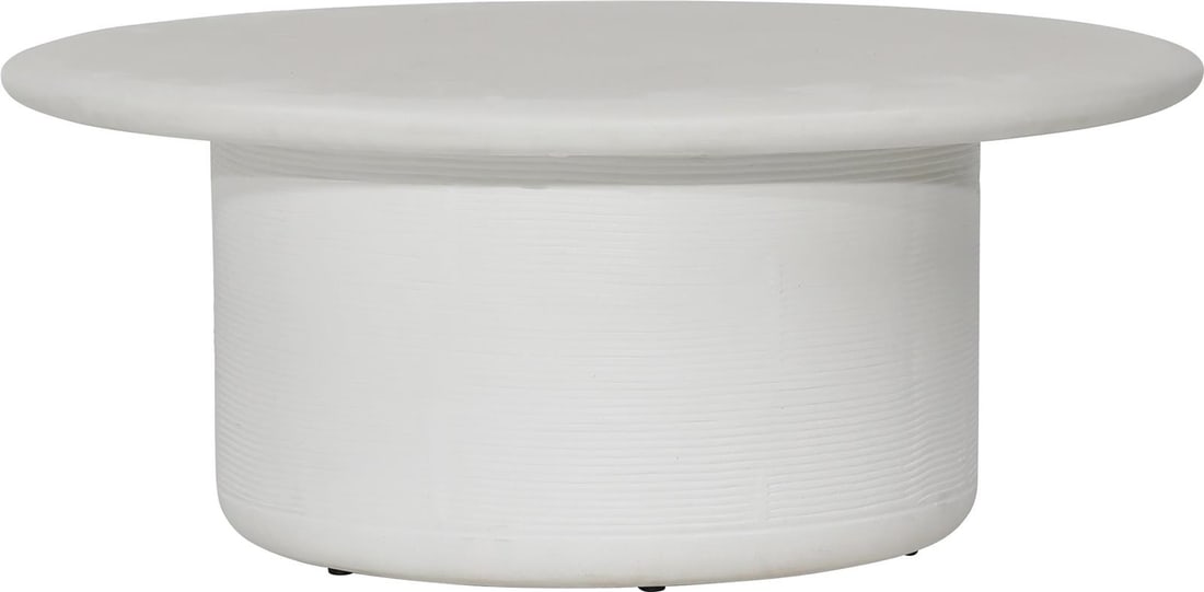 Marnie Collection White Modern Outdoor Coffee Table Aluminum Concrete (1 of 2)