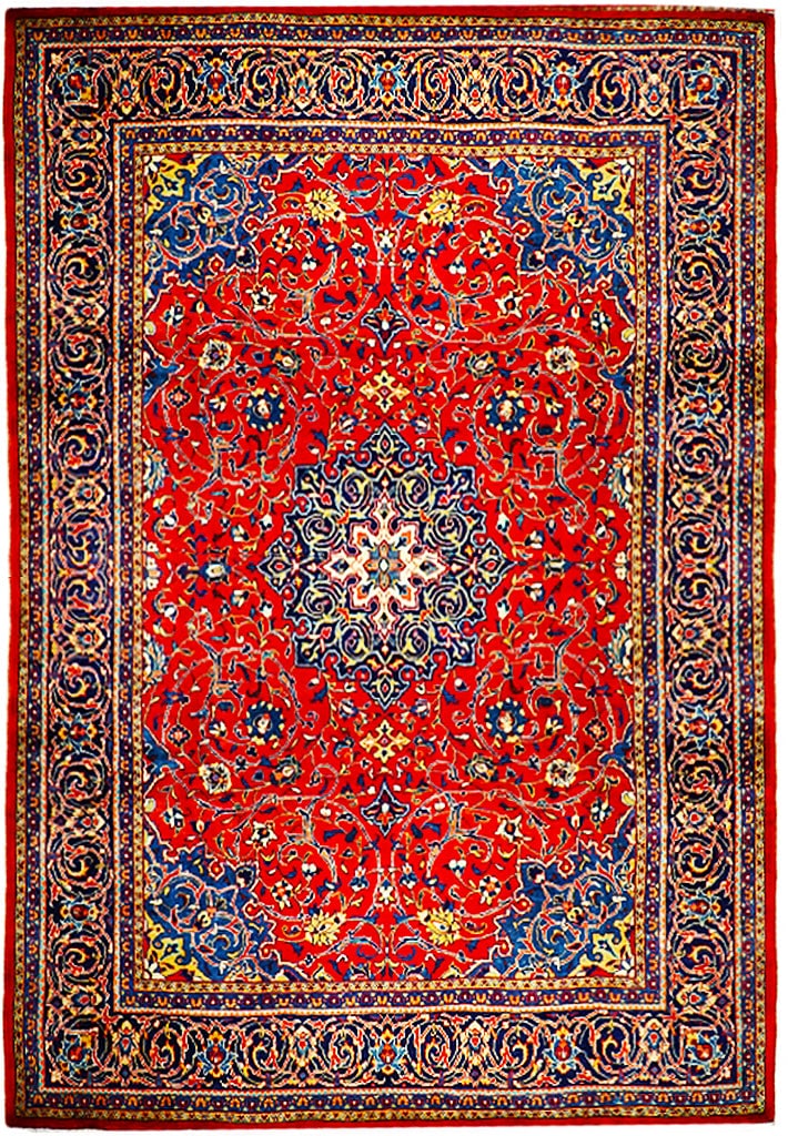 Handcrafted 9'5 x 11'11 Semi Antique Persian Sarouk Rug: Handcrafted 9'5 x 11'11 Semi Antique Persian Sarouk Rug Free continental US Shipping Enhance your living space with this exquisite 9.5 x 11.11 Red Semi Antique Persian Sarouk Rug. Handcrafted by skill